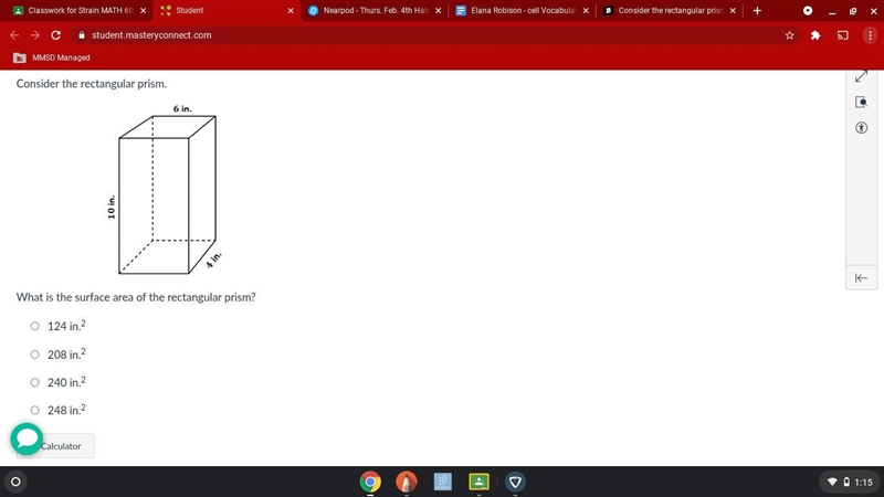 Consider the rectangular prism. What is the surface area of the rectangular prism-example-1