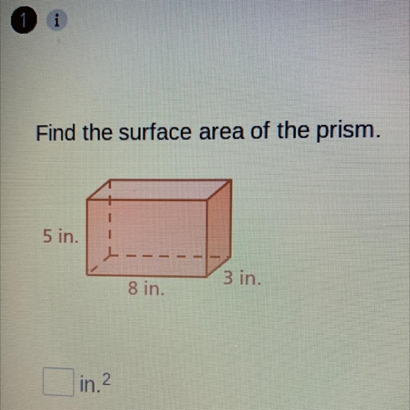 Find the surface area : 5 height, 8 length, 3 width-example-1