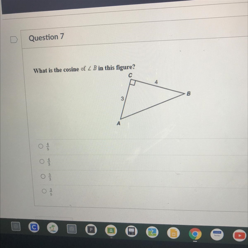 What is the cosine of b in this figure-example-1