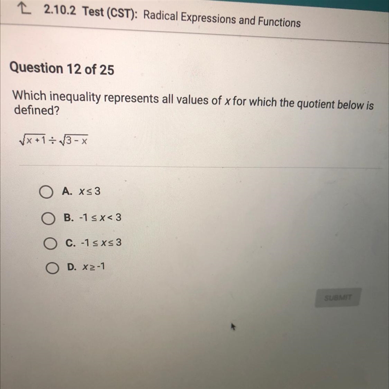 HELPP ILL GIVE BRAINLESS Which inequality represents all values of x for which the-example-1