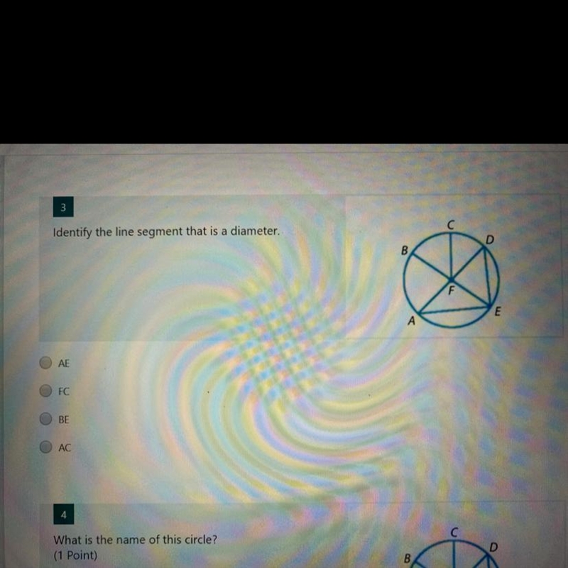 Identify the line segment that is a diameter.-example-1