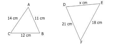 Triangle ABC is similar to triangle DEF. What is the value of x in centimeters? A-example-1