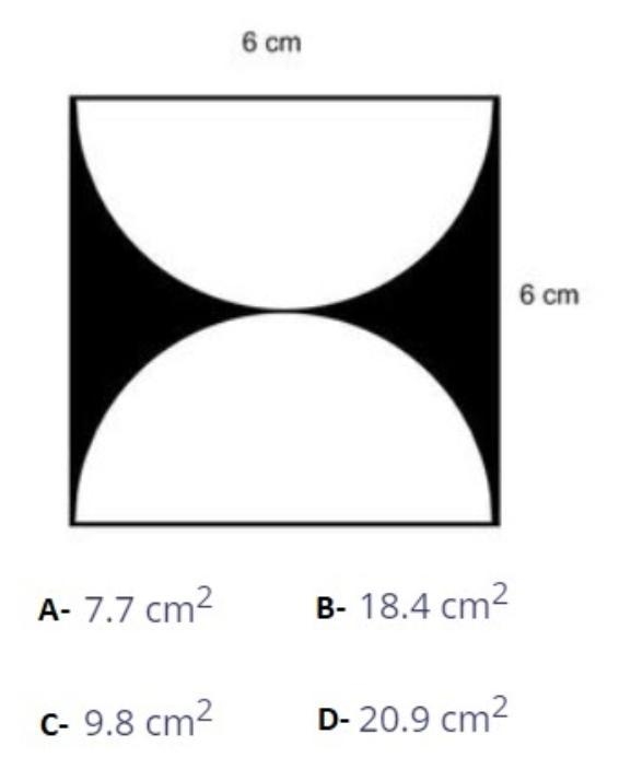 Find the area of the shaded region 6cm 6cm-example-1