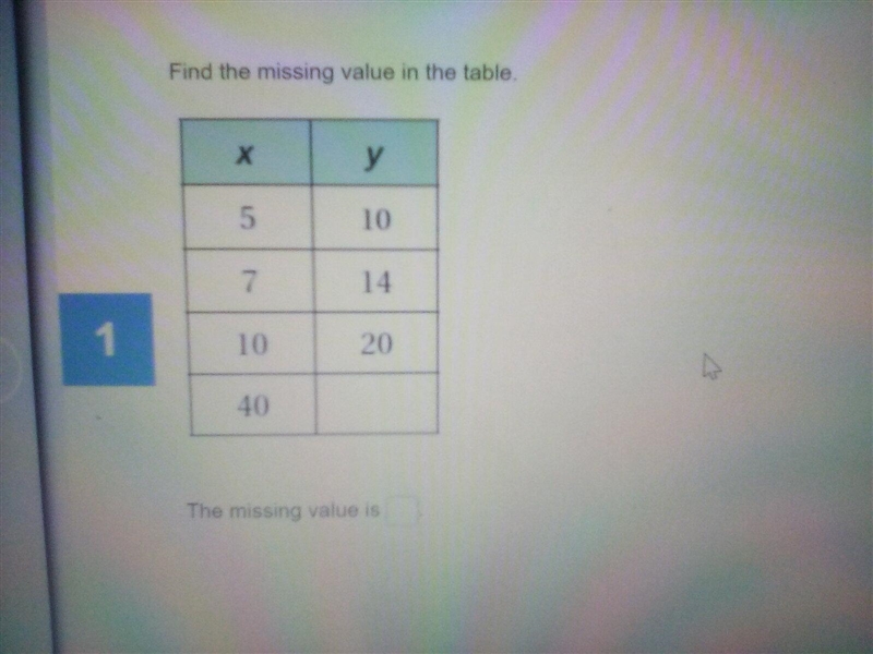 Find the missing value in the table.-example-1