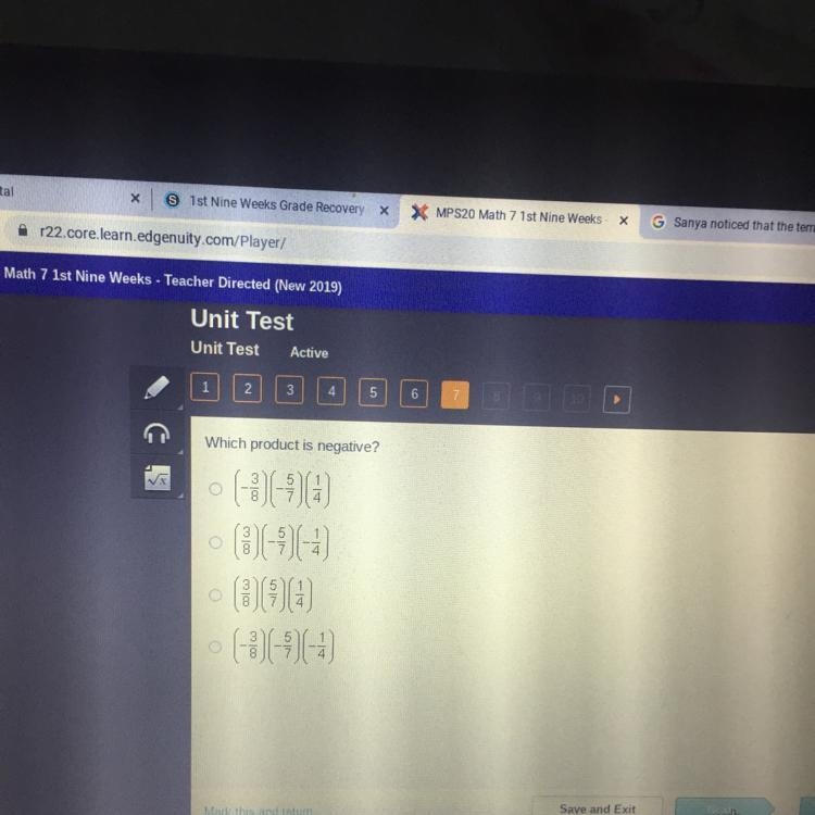 Which product is negative? S 3 8 5-example-1