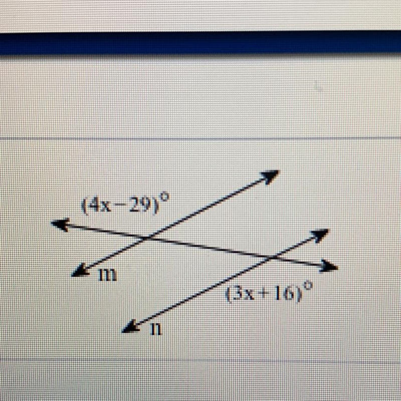 Find the value of x which m || n-example-1