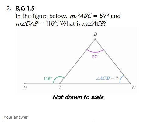 Pls help! In the figure below, m∠ABC = 57 degrees and m∠DAB =116 degrees. What is-example-1