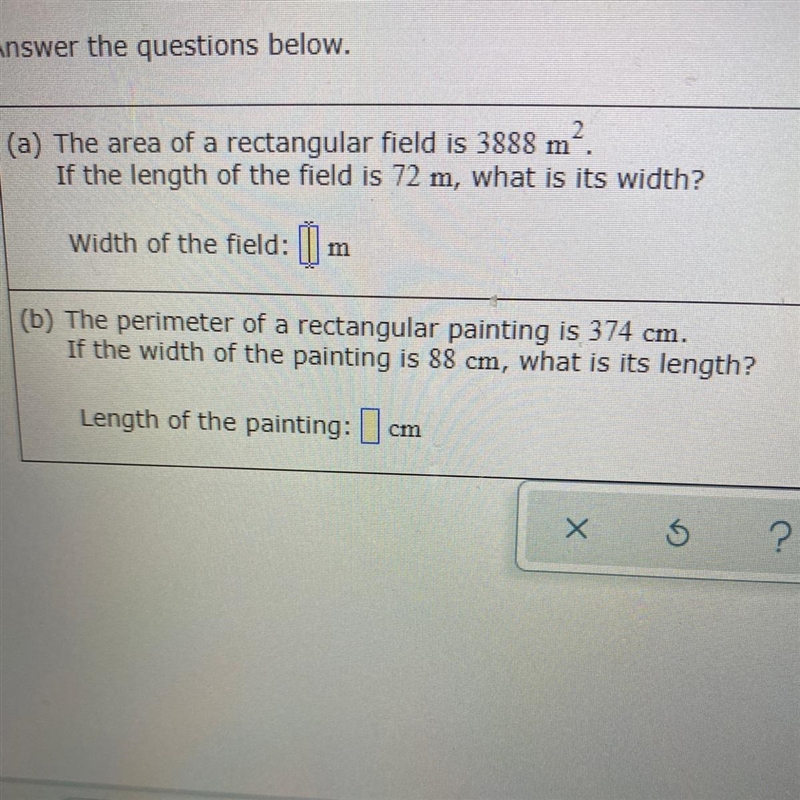 (a) Whats the area of a rectangular field is 3888 m. If the length of the field is-example-1