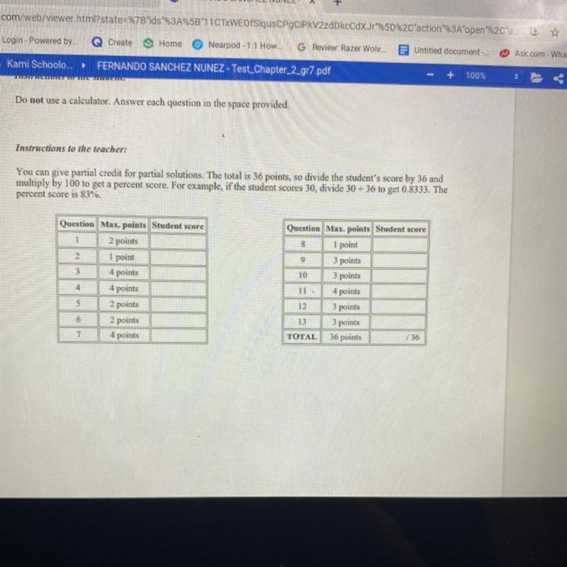 Instructions to the teacher: You can give partial credit for partial solutions. The-example-1