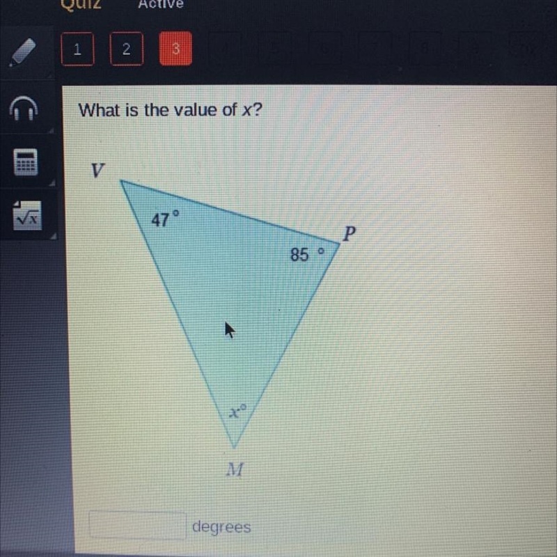 What is the value of x? degrees-example-1