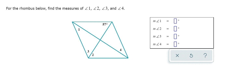 Help me find the size of the rhombus :)-example-1