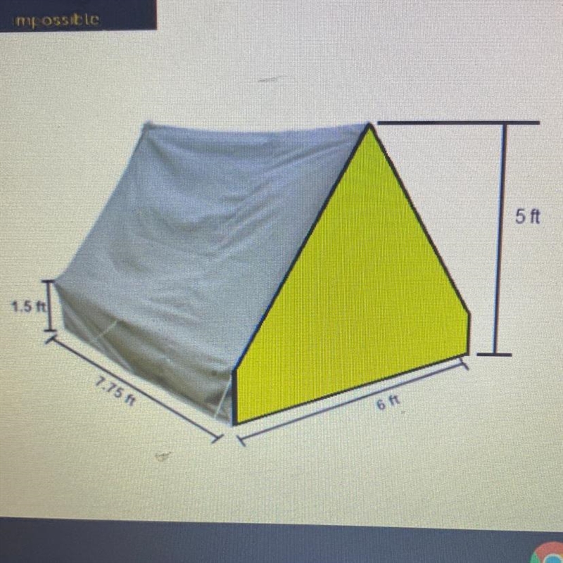 Determine the volume of the tent?-example-1