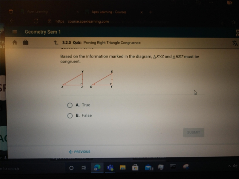 Based on the information marked in the diagram, ∆XYZ and ∆RST must be congruent. A-example-1