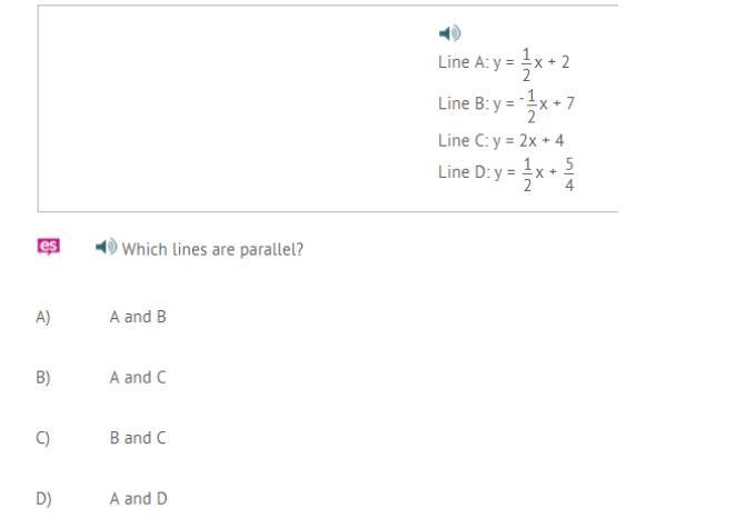 Which lines are parallel?-example-1