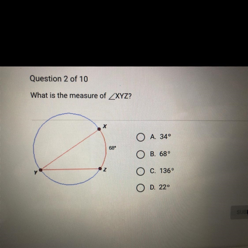 What is the measure of XYZ?-example-1