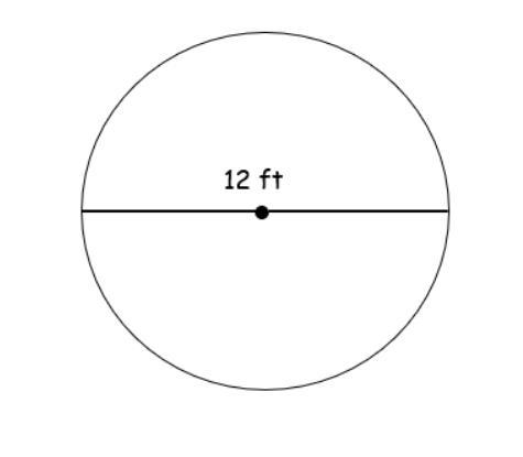 What is the radius, Diameter, Area, and Circumference of a 12 feet circle? (No links-example-1