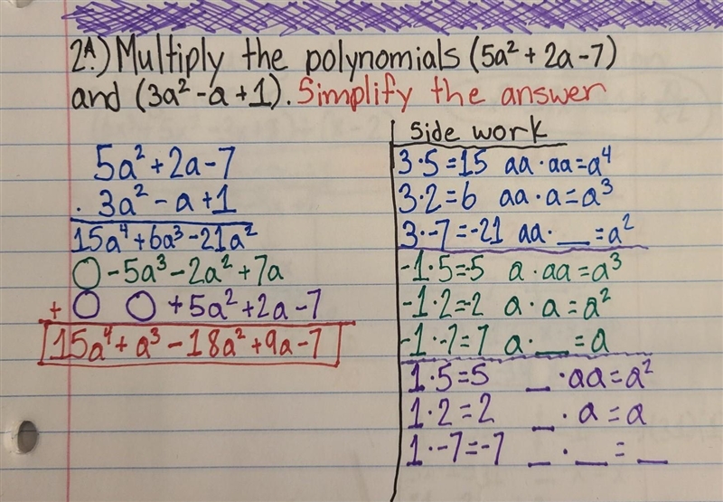 PLEASE PLEASE PLEASE HELP!! 50 POINTS!!! Multiply the polynomials (3^2 − 5 + 7) and-example-1