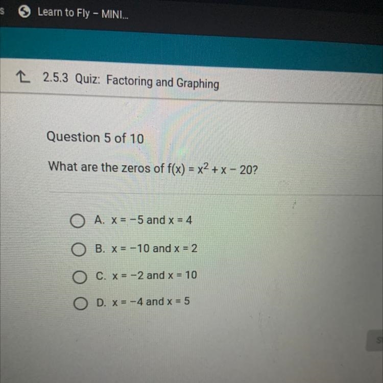 What are the zeros of f(0) ** - 202 OAX-5 and x4 BN-10 and x = 2 OCX-2 and x = 10 DX-example-1