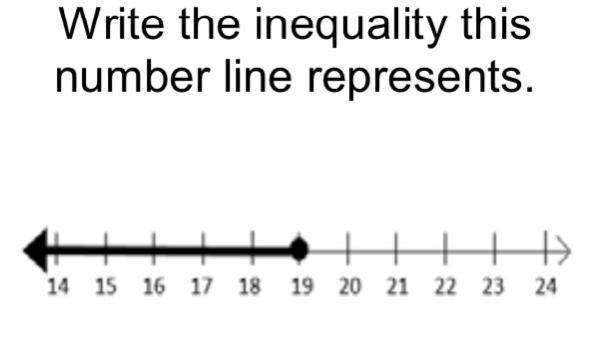 Write the inequality this number line represents "14-15-16-17-18-19-20-21-22-23-24&quot-example-1