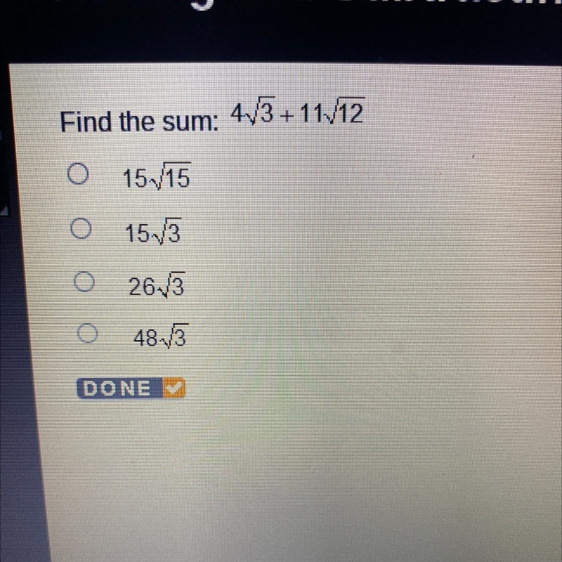 Find the sum: 413+11 12 0 15 15 0 1513 0263 48-15-example-1