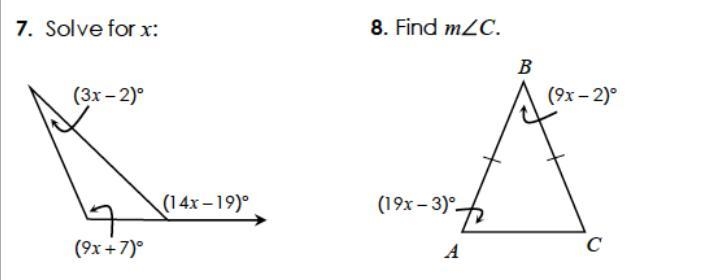 7. Solve for x: 8. Find m-example-1