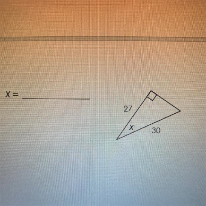 How do i solve this x= __ 27 x° 30-example-1