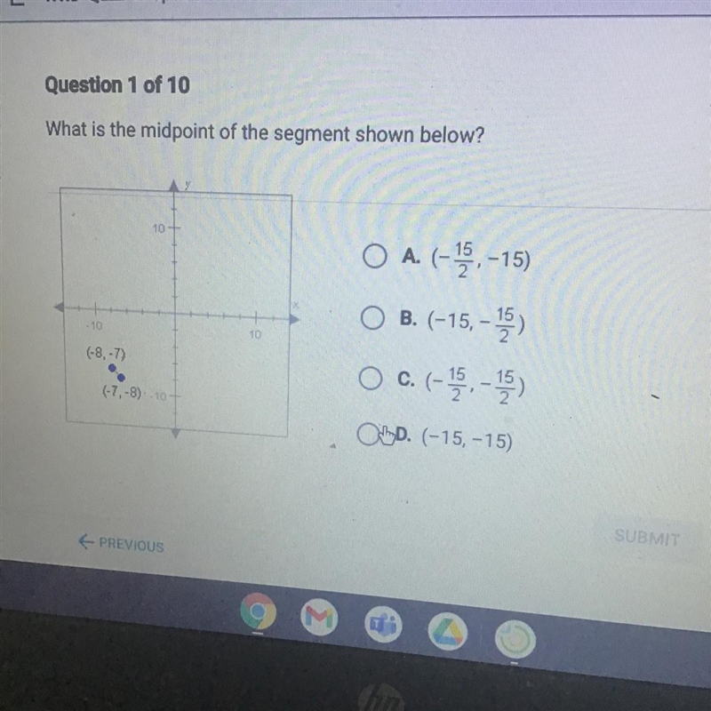 What is the midpoint of the segment shown below?-example-1