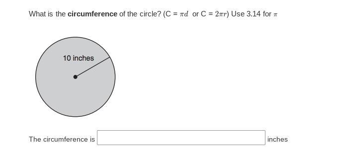 What is the circumference of the circle? (C = πd or C = 2πr) Use 3.14 for π-example-1