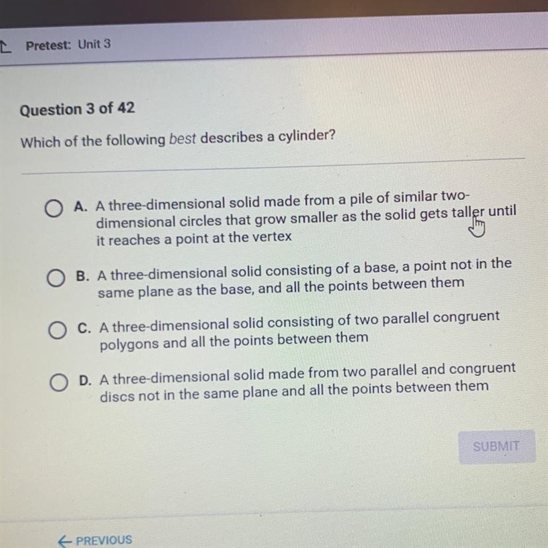 Which of the Following best describes a cylinder?-example-1