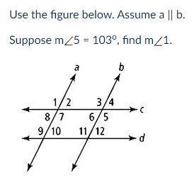 HELP DUE in 1 HOUR m∠1 =-example-1