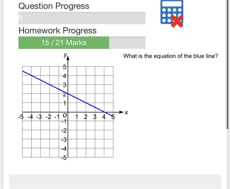 What’s the equation of the blue line?-example-1