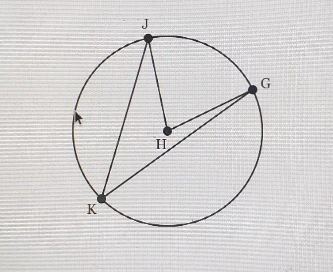 In Circle H with m<GKJ=38, Find the m<GHJ​-example-1