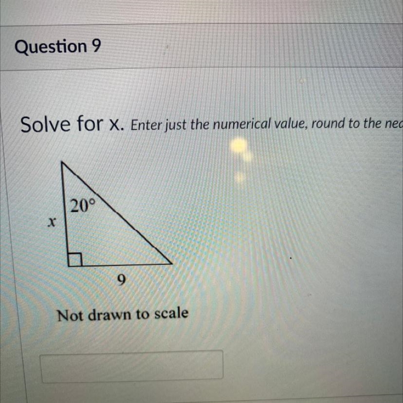 Solve for X. Not drawn to scale-example-1