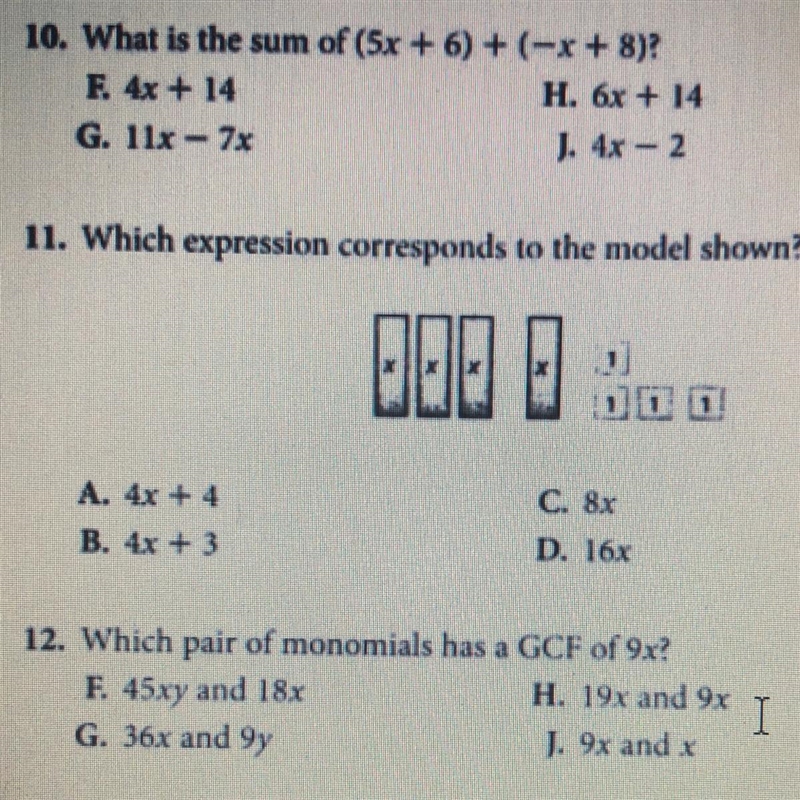 Anyone know the answers to 10, 11, 12?-example-1