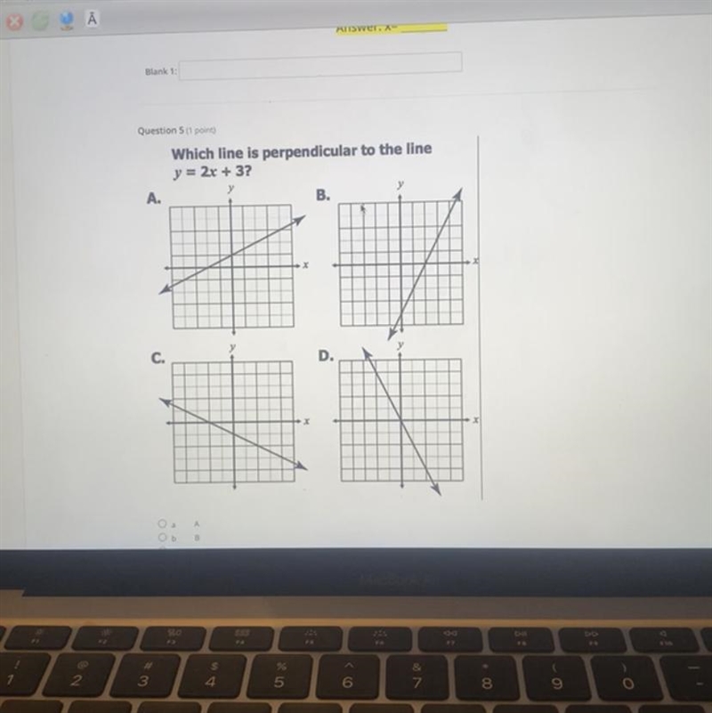 Which line is perpendicular to the line y=2x+3-example-1