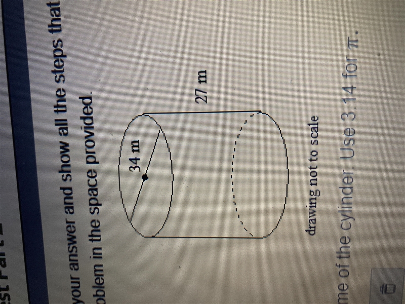 Answer Fast Please!! Find the volume of the cylinder. Use 3.14 for pi.-example-1