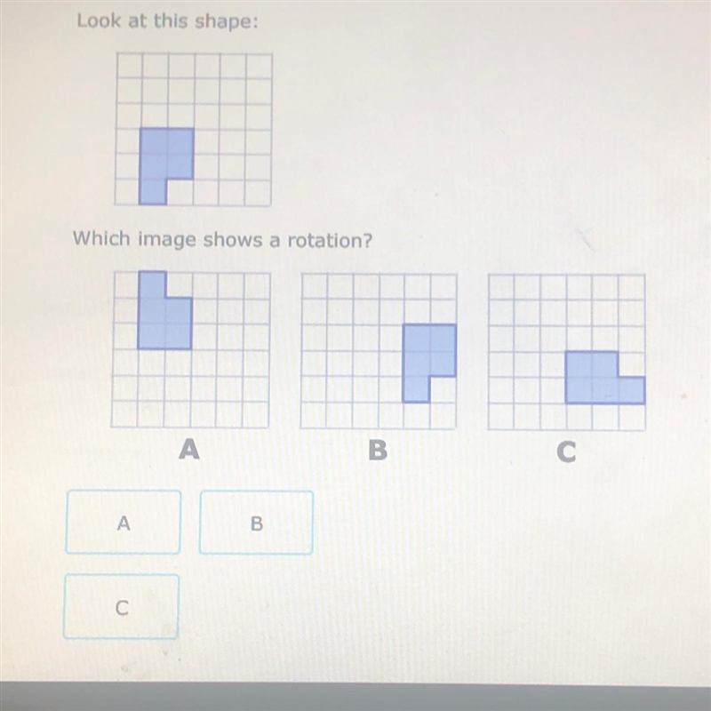 Look at this shape: Which image shows a rotation?-example-1