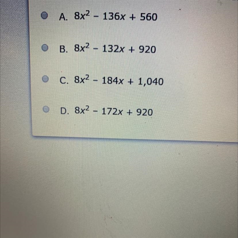 HELP I NEED HELP ASAP A rectangle has a width represented by the expression-2x+20. The-example-1