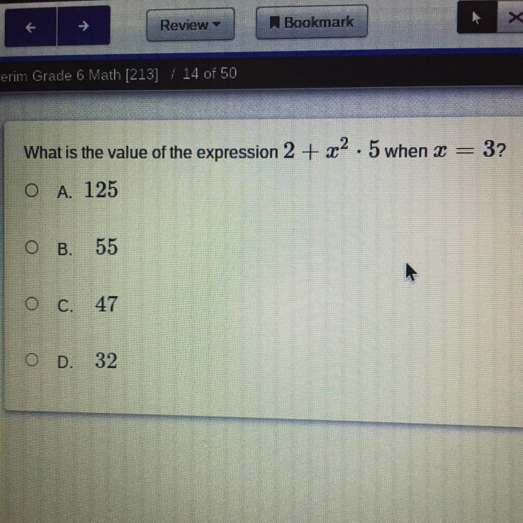 What is the value of the expression 2 + x2.5 when x = 3?-example-1