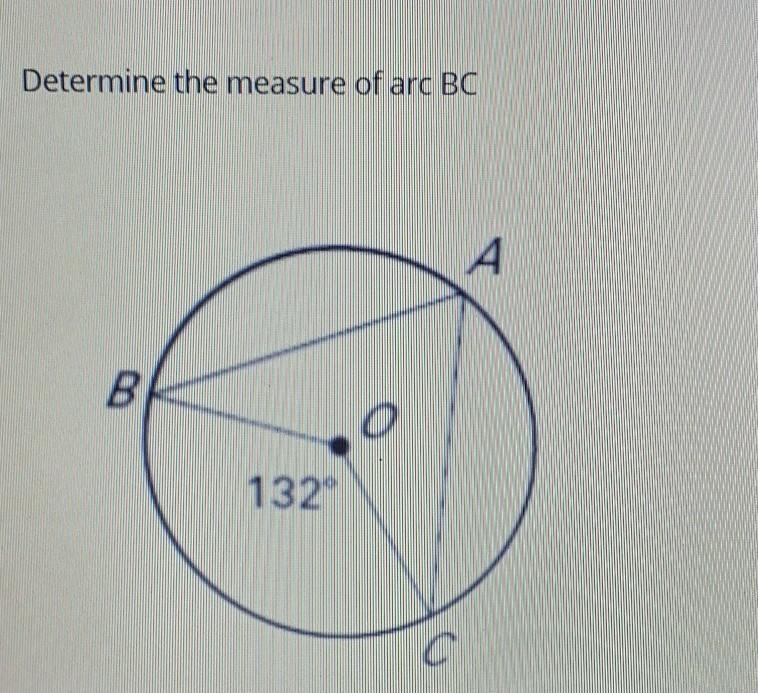 Determine the measure of arc BC​-example-1