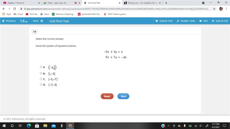 Solve the system of equations below.-example-1