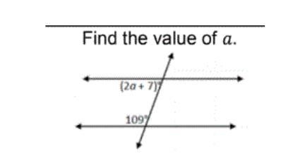 Solve for a I need an answer quickly please and thank you-example-1