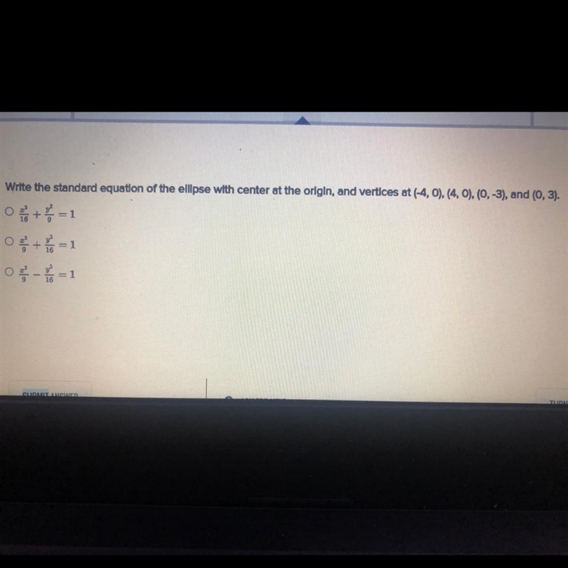 Write the standard equation of the ellipse with center at the origin, and vertices-example-1