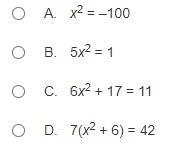 Which equation has two real solutions?-example-1