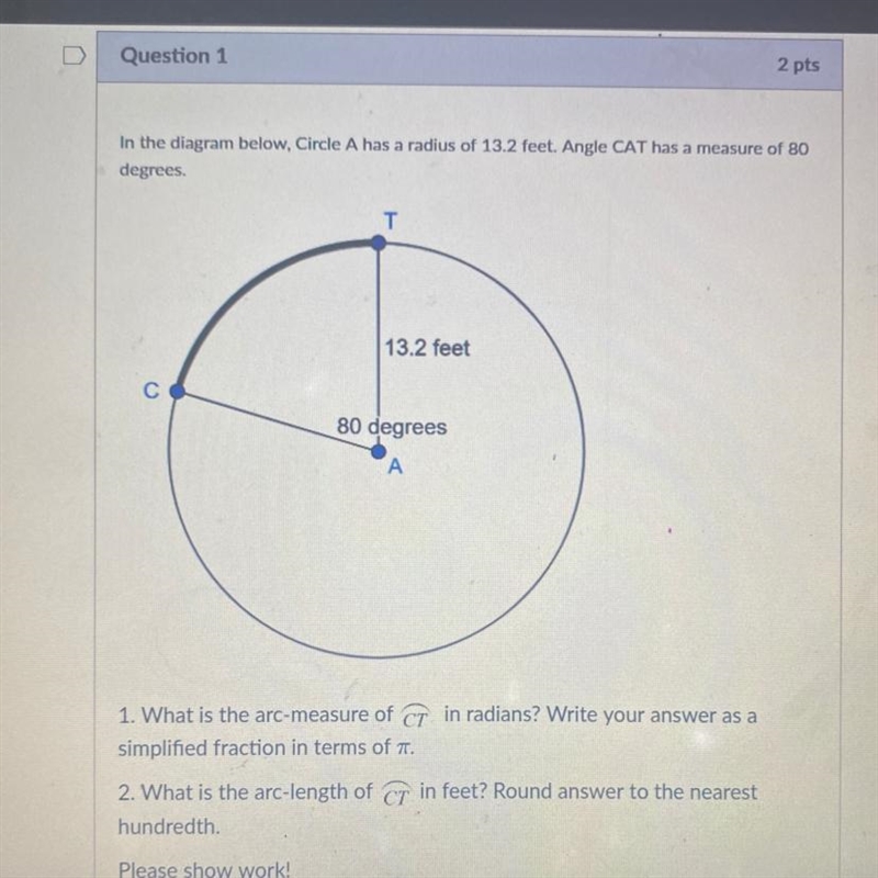 What is the arc measure? what is the arc length?-example-1