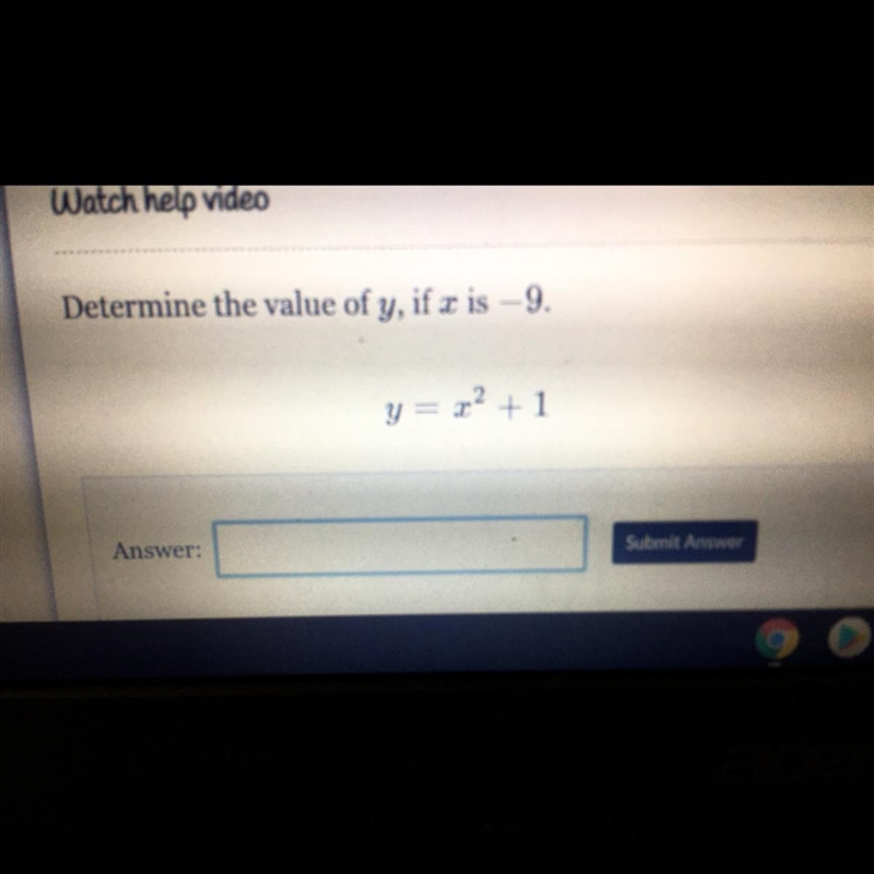 Determine the value of y, if x is-9.-example-1