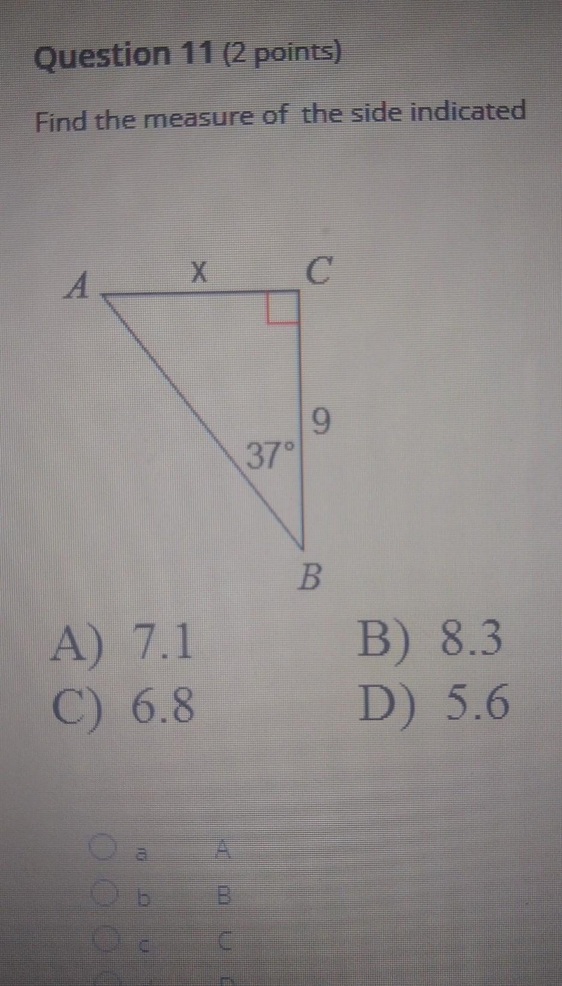 Find the measure of the side indicated​-example-1