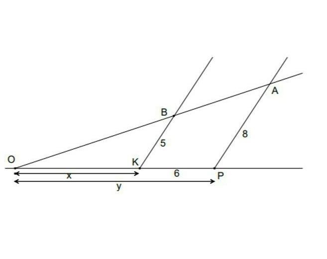 In the opposite figure the unit of length is the centimeter (the points O K and P-example-1