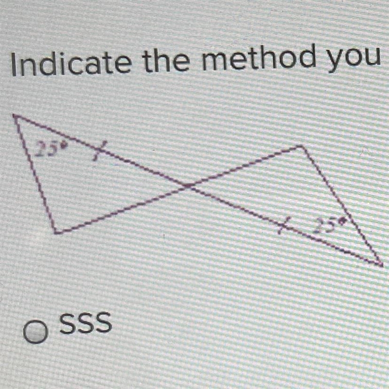 Indicate the method you would use to prove the two A's =. If no method applies, enter-example-1