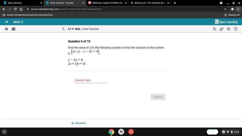 Find the value of q in the following system-example-1